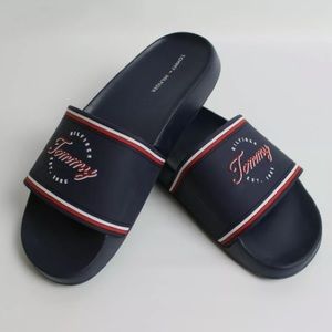 Tommy Hilfiger Size 8M Blue Logo Slides